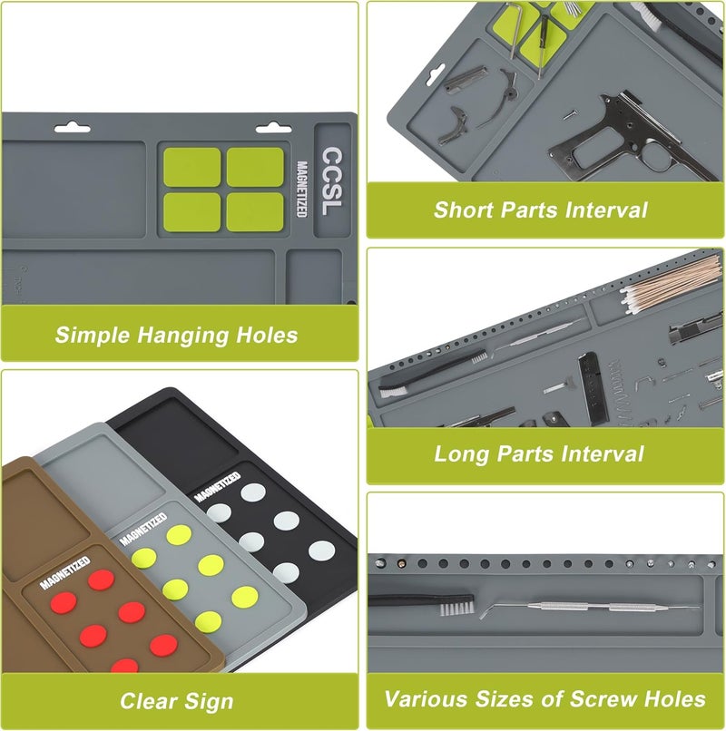 CCSL Rifle Shotgun Gun Cleaning Mat,36" x 12" Magnetic Gun Cleaning Mats for All Guns, Anti-Slip Rifle Repair Gun Mat with Organizer Parts Tray, Gun Cleaning Mat Large - Image 5